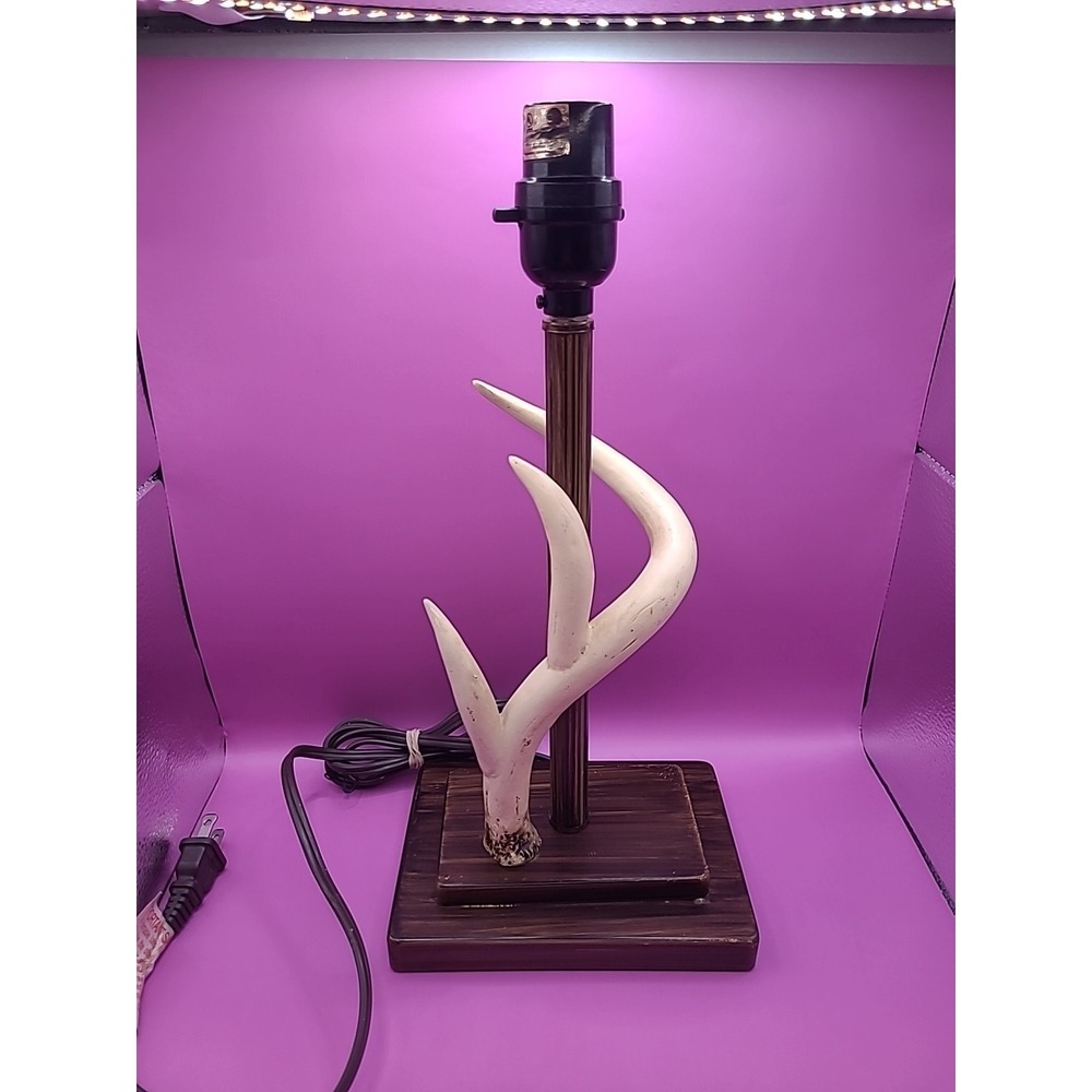 Vintage Faux Antler Table Lamp Accent Lamp Tested Works